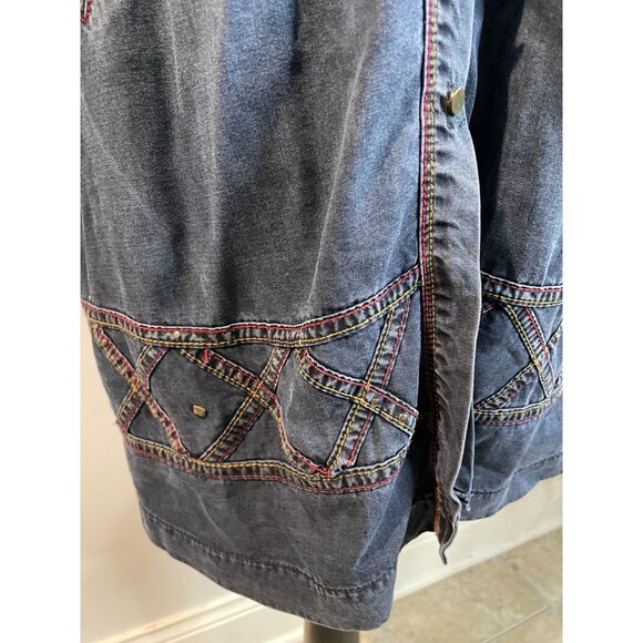 Moda İlgi Embroidered Tencel Long Jacket With Pockets - Picture 7 of 16